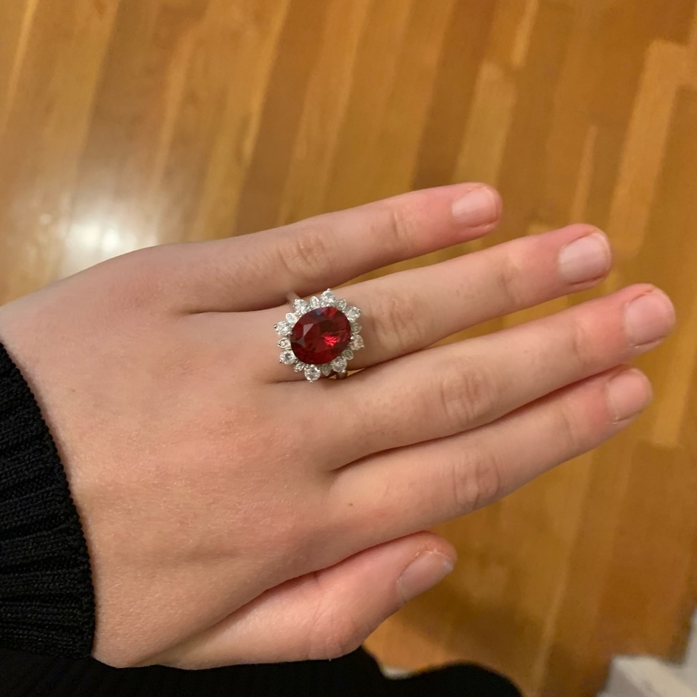 Simulated ruby ring
